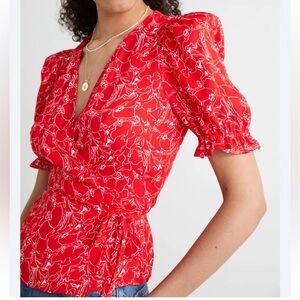 & Other Stories | US 2 | Puff Sleeve Wrap Blouse